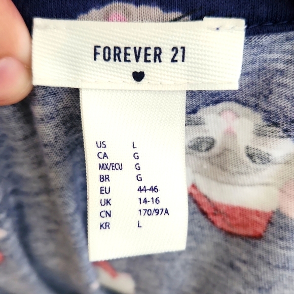 Forever 21 Cat Christmas Print Pajamas - Picture 3 of 5